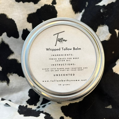 Fresh Grass-fed All Natural Whipped Tallow Castor Oil Balm - Cinnamon